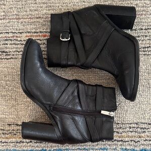 Vince Camuto Black Ankle Boots with Buckle